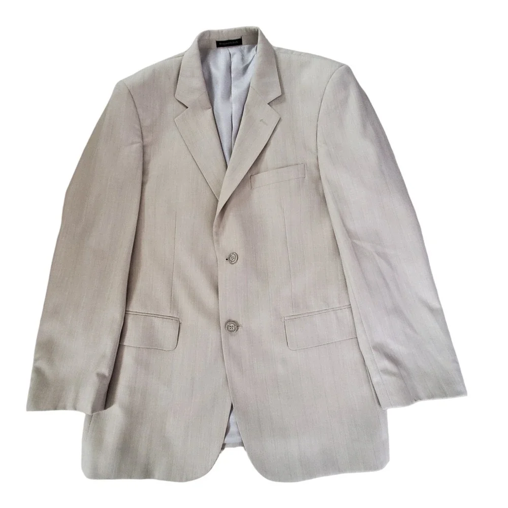 VINCI Men's 40R Tan Striped 2 Button Lined Blazer Sport Coat Italian Designed